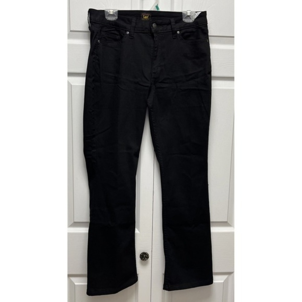 Lee Jeans Womens  12S‎ Black High Rise Straight Leg New